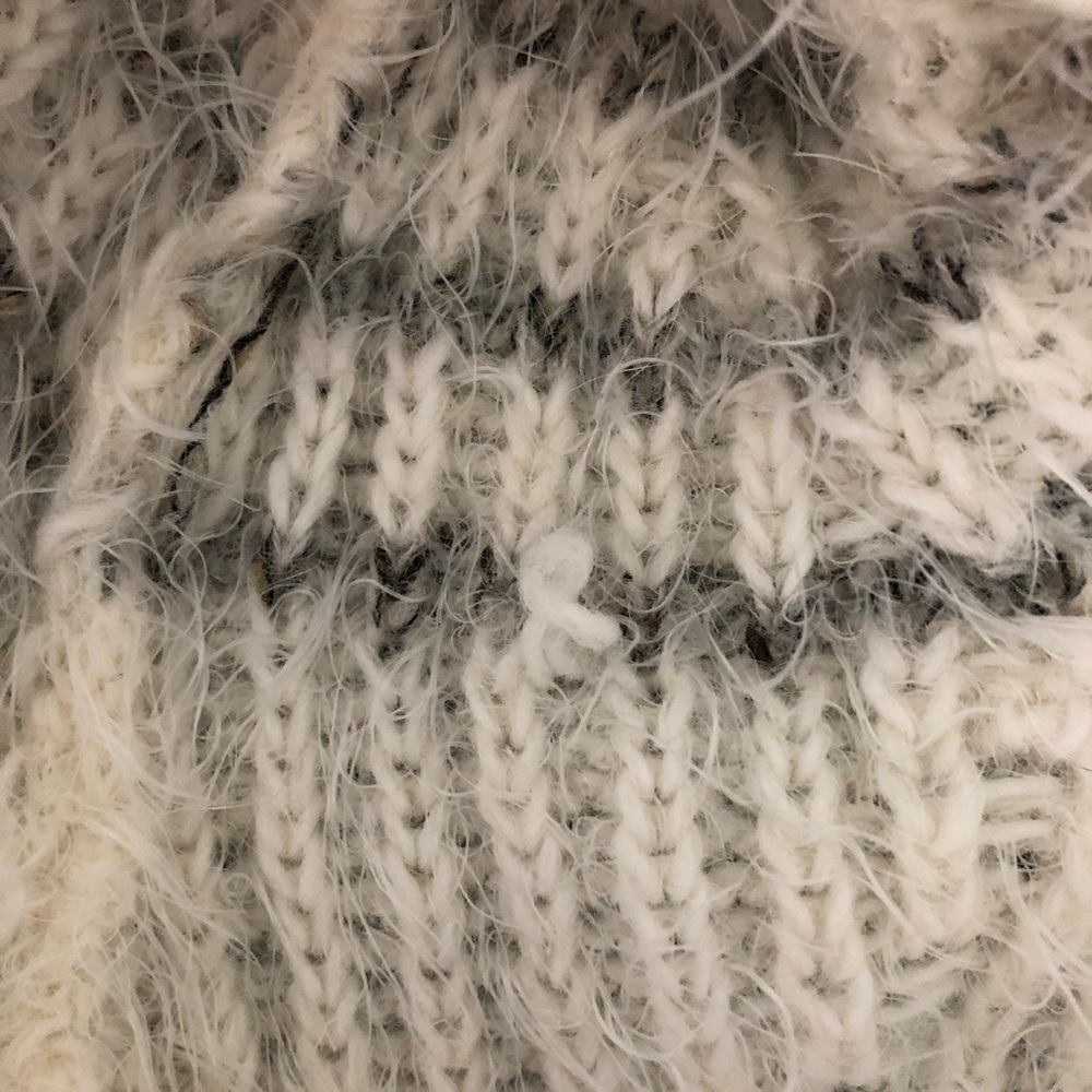 Anthropologie Gray and Cream Cowl Neck Sweater - Picture 4 of 15